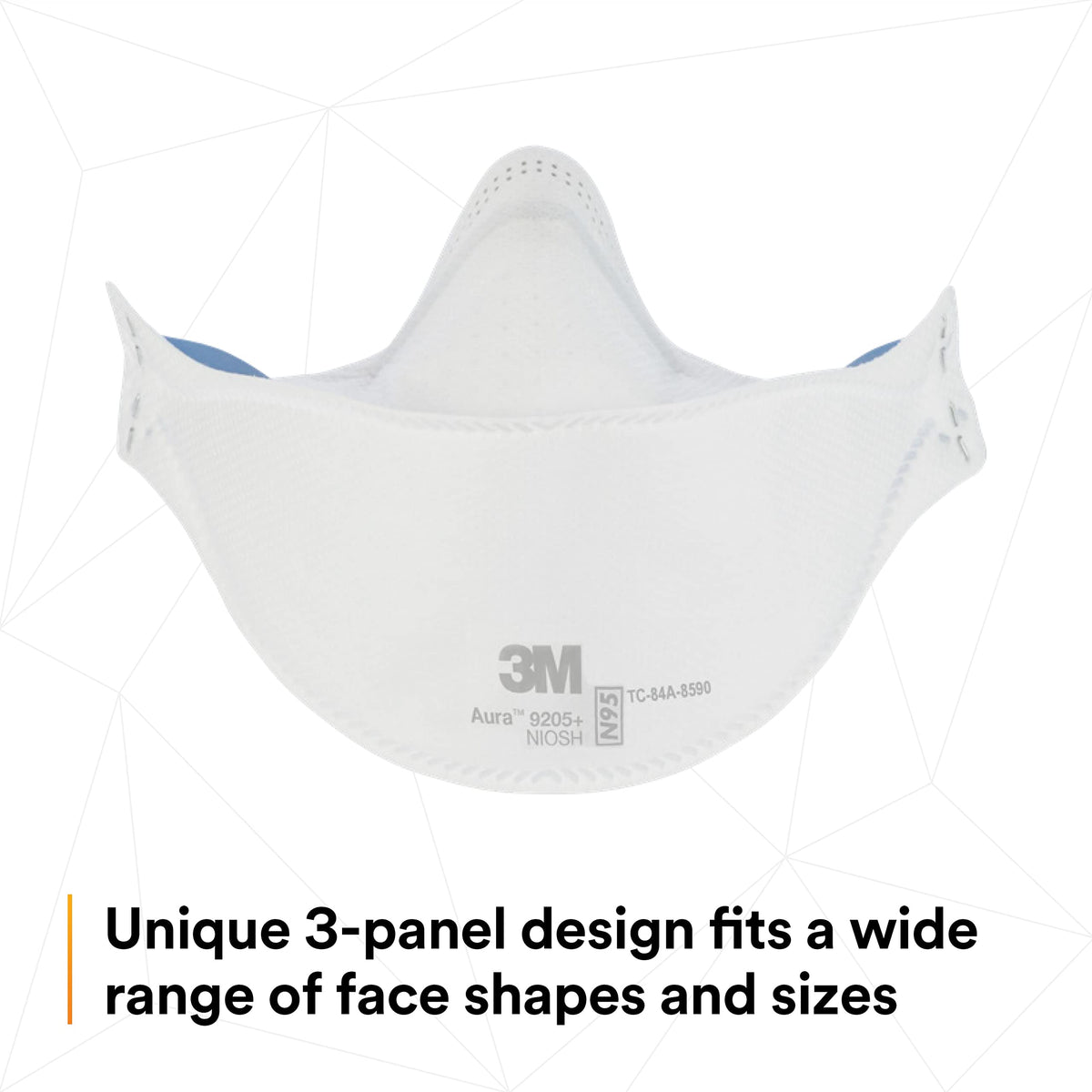3M Aura 9205+ sculpted nose panel for eyewear clearance.