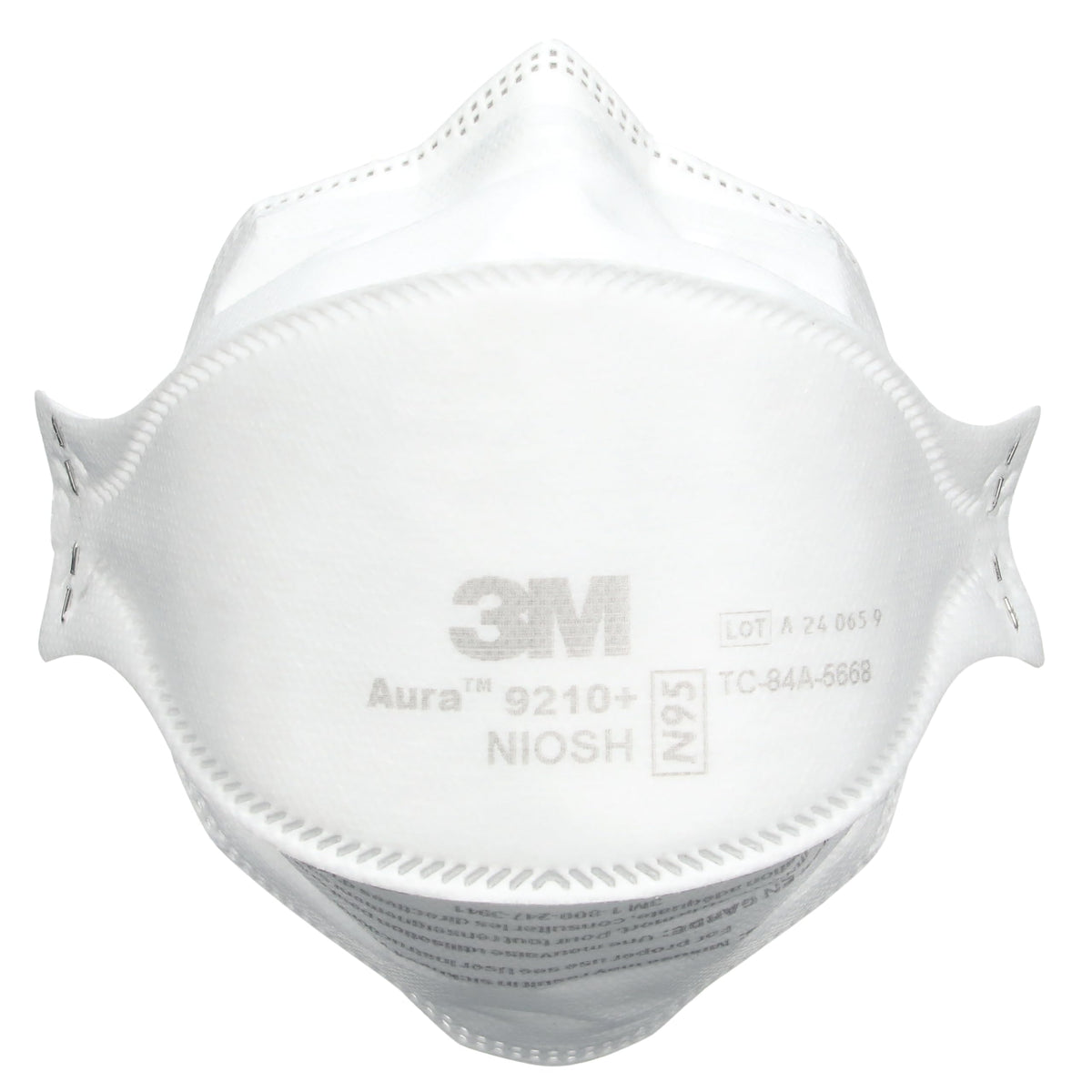 3M Aura 9210+ respirator nose panel close-up showing comfortable fit