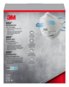 3M Aura 9205+ N95 respirator side angle suitable for eyewear compatibility