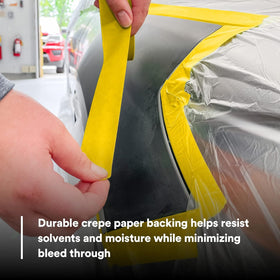 3M Automotive Refinish Masking Tape adheres to metal rubber glass and plastic surfaces