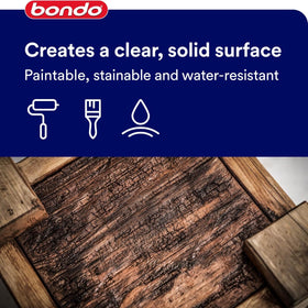 3M Bondo Rotted Wood Restorer is stainable and paintable after curing