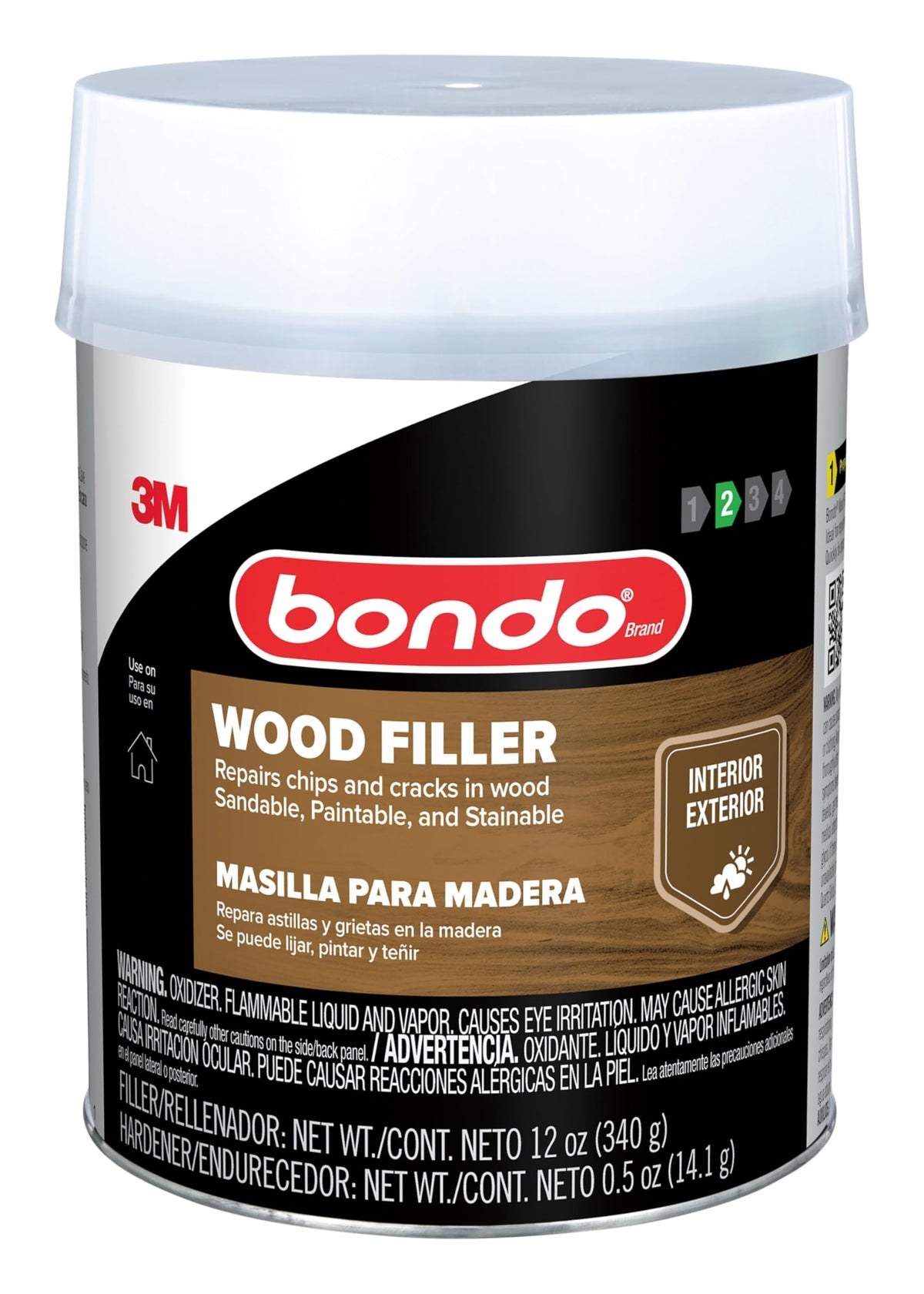 Sanding a filled wood surface to a smooth finish.