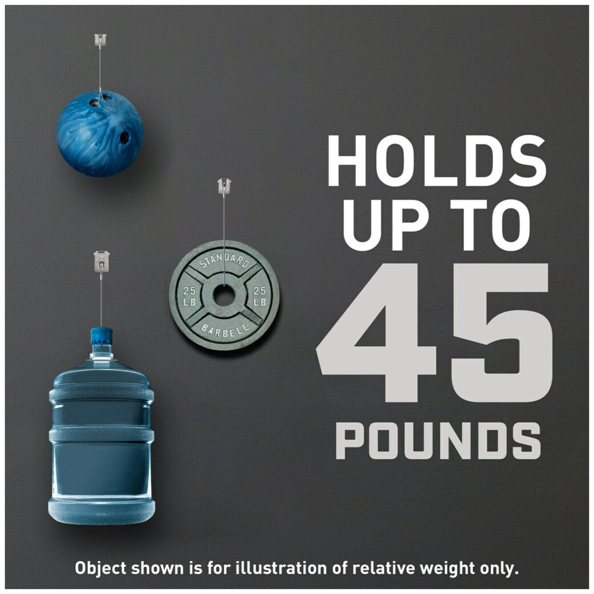 3M CLAW 25 lb drywall hanger supports mid-weight frames securely.