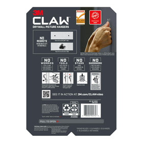 3M CLAW wall décor removal leaves no large holes behind.