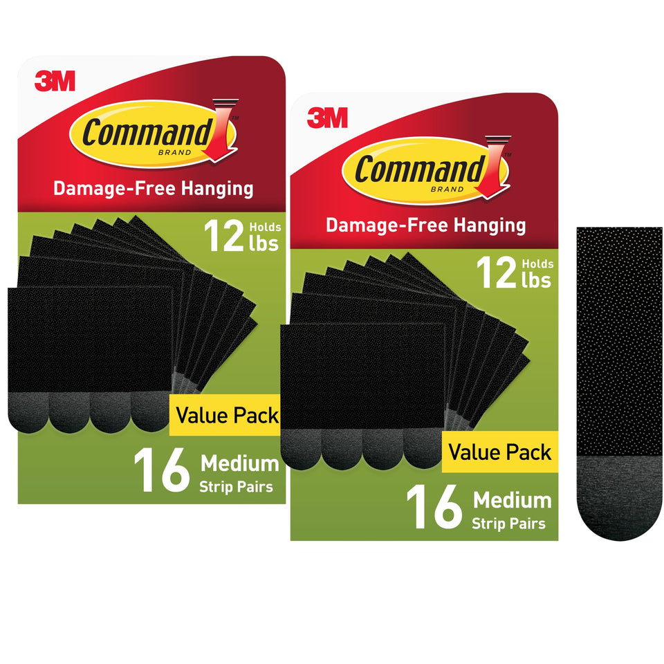 3M Command 10 lb strip close-up showing secure frame hanging