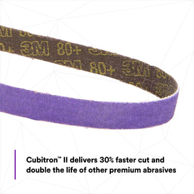 3M Cubitron II file belt 786F removing spot welds with strong, uniform action.