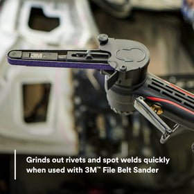 Rivets and spot welds ground out with 3M Cubitron II 786F belt
