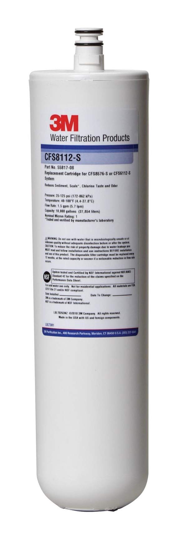 3M Cuno CFS8112-S water filter cartridge with scale for clean water in foodservice
