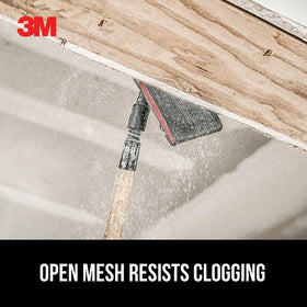 Close-up of tear-resistant mesh on 3M sanding screen for durability.