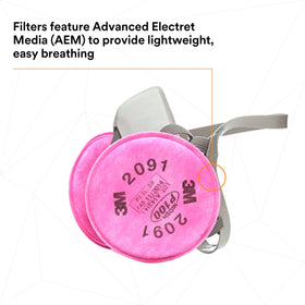Soft, lightweight facepiece with easy-to-adjust head straps