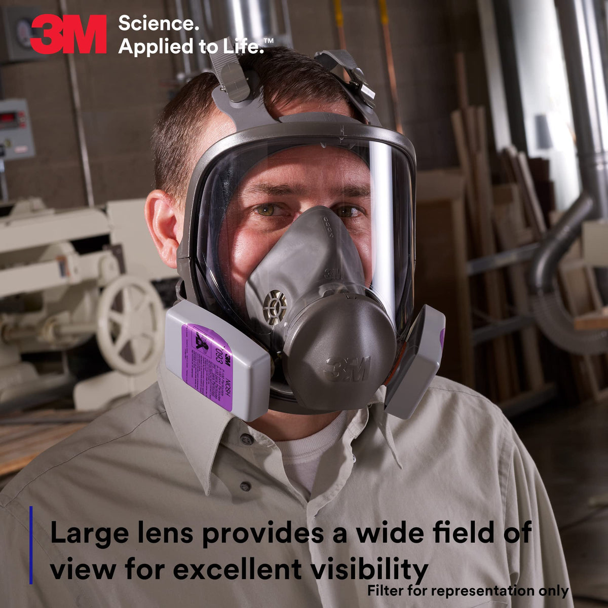 3M 6900 four-point harness provides secure, comfortable fit across extended tasks