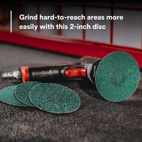 3M Green Corps Roloc 36525 quick-change twist-on design in action
