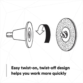 Compatible with grinders and drills via the Roloc adapter