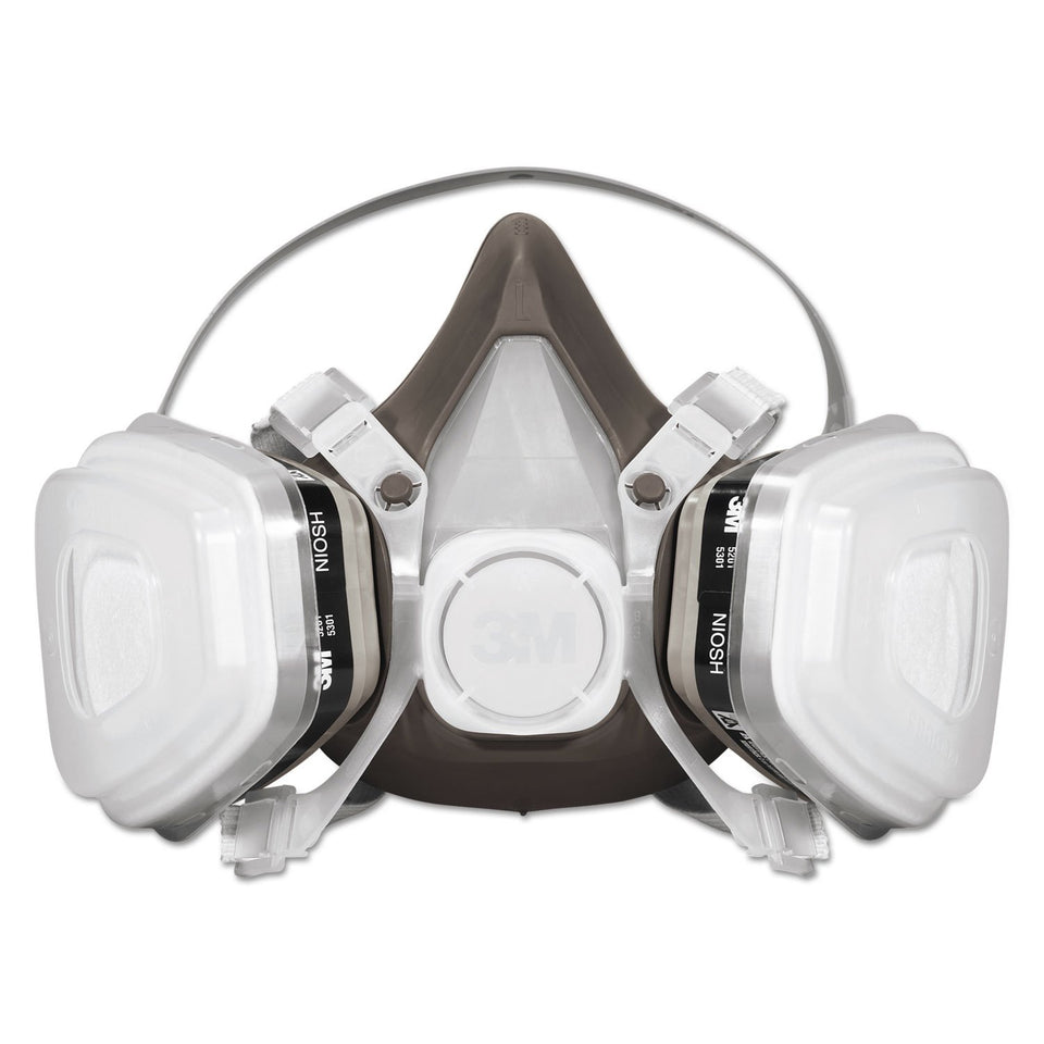 3M Half Facepiece 53P71 front view shows lightweight protection.