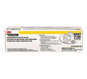 3M Hand-Masker Painter's Plastic Plus leading edge for quick setup and edge protection