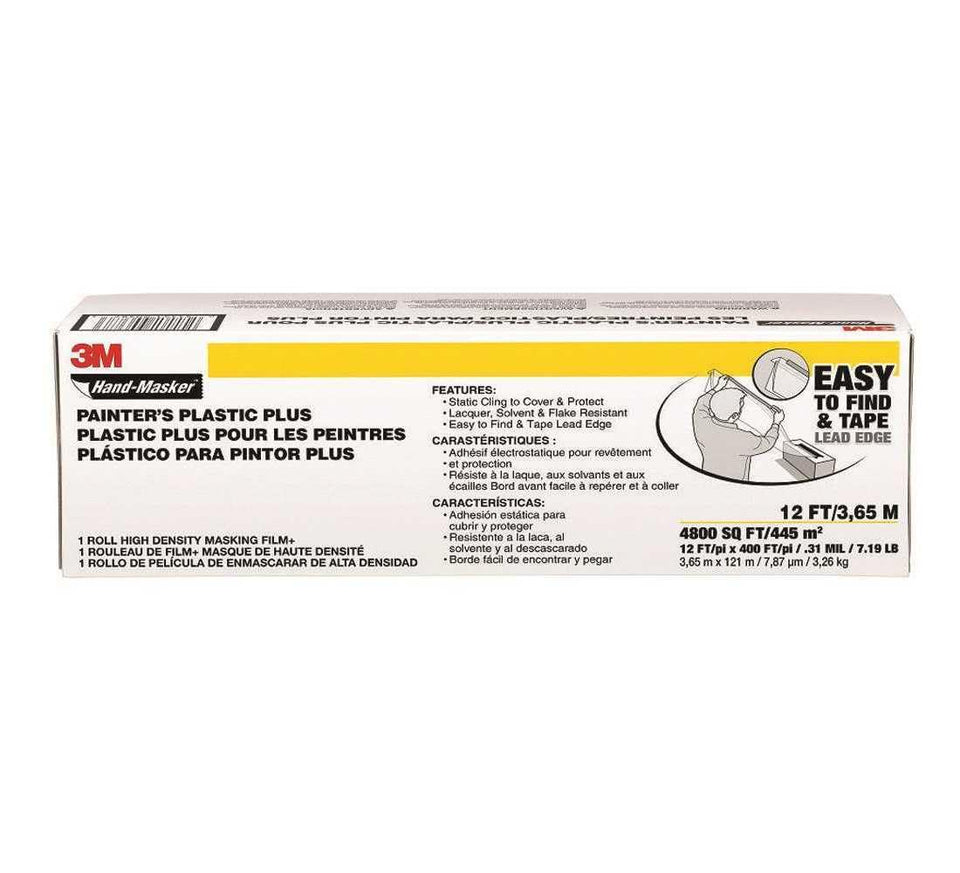 3M Hand-Masker Painter's Plastic Plus leading edge for quick setup and edge protection