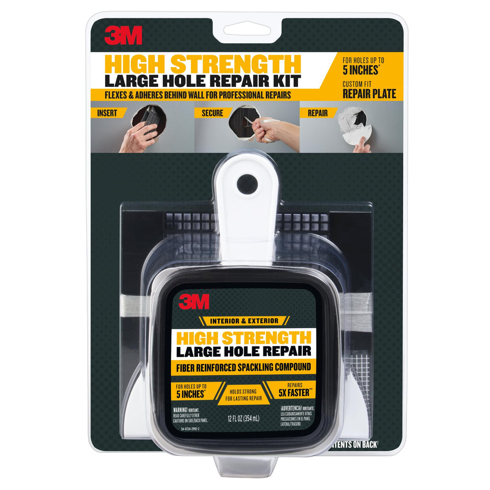 3M High Strength Hole Repair Kit with 6in putty knife for smooth repairs