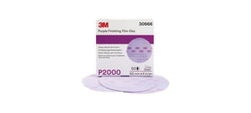 3M Hookit Purple Disc P2000 in use on refinish lacquer
