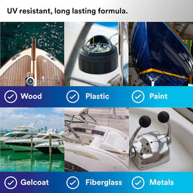 3M Marine Adhesive Sealant 4000 UV applying under deck hardware for gap filling.