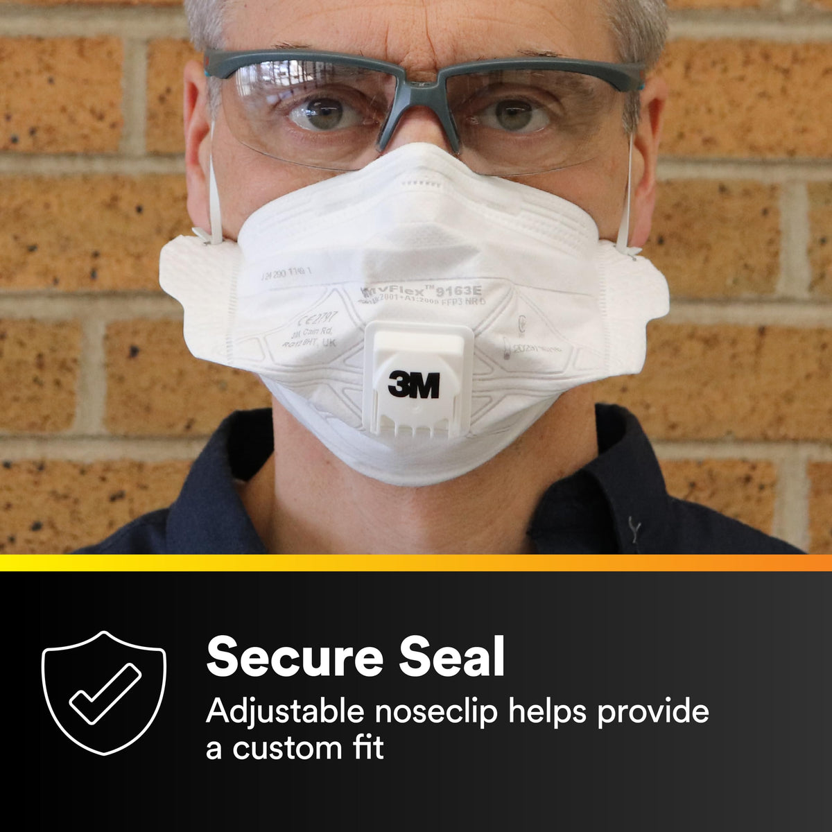 3M N95 9105 adjustable nose clip for a secure seal.