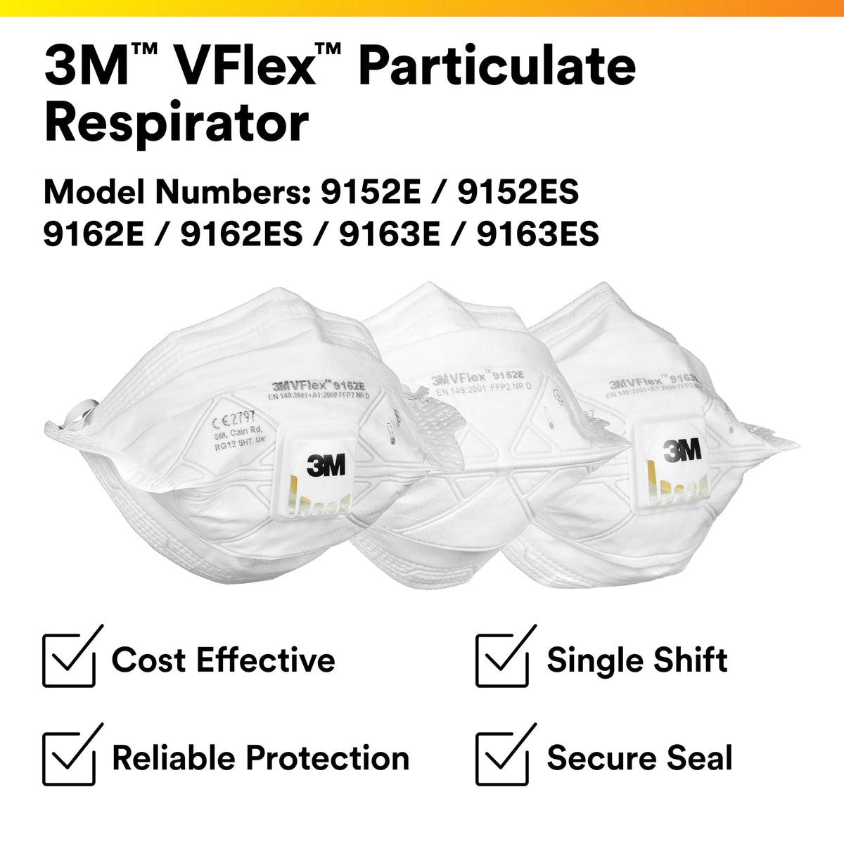 3M N95 9105 compatible with eyewear and hearing protection.