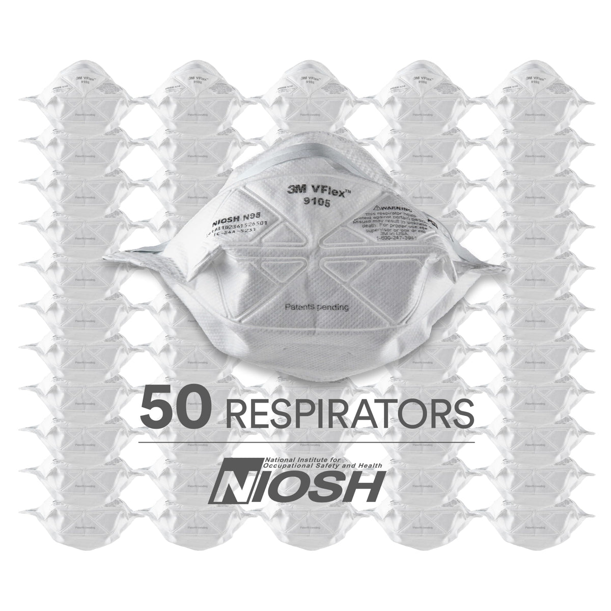 3M N95 9105 respirator folded design enables comfortable breathing during dust tasks.