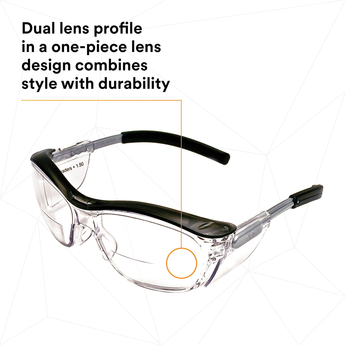 3M Nuvo Reader Eyewear integral brow bar enhances coverage