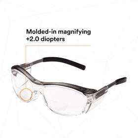 3M Nuvo Readers gray frame complements workwear while keeping safety features visible