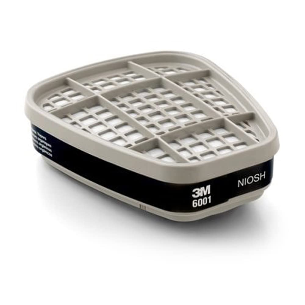 3M organic vapor cartridge 6001 for 6000/7000 respirators, suitable for organic vapors in industrial settings