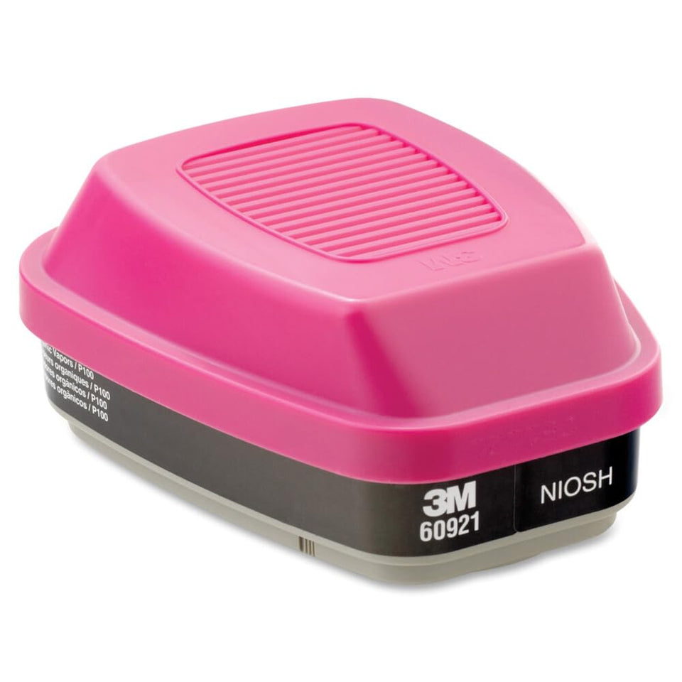3M 60921 organic vapor cartridge for compatible respirators provides reusable protection