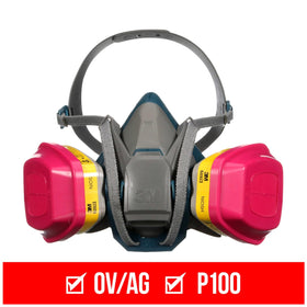 3M OV/AG/P100 cartridge filter 60923 provides solid, liquid aerosol protection.