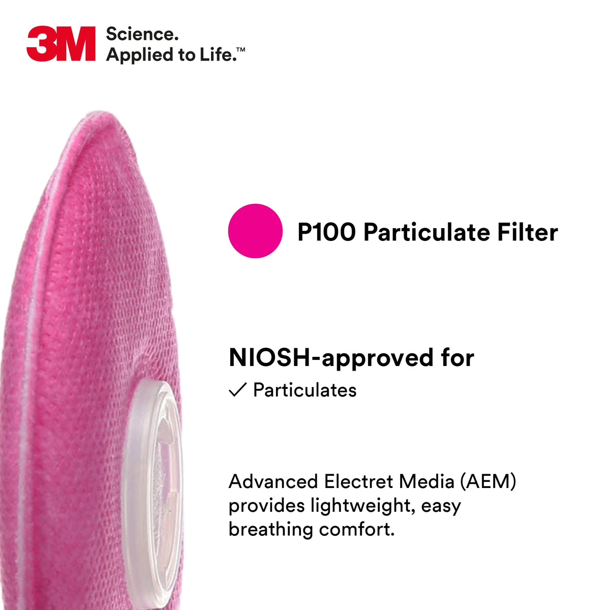 3M 2091 P100 bayonet connection enables quick on-off changes on site.
