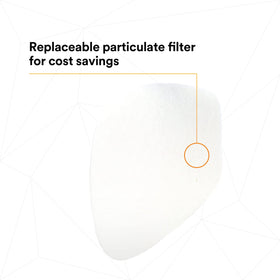 3M particulate prefilters filtering visible dust in a workshop environment