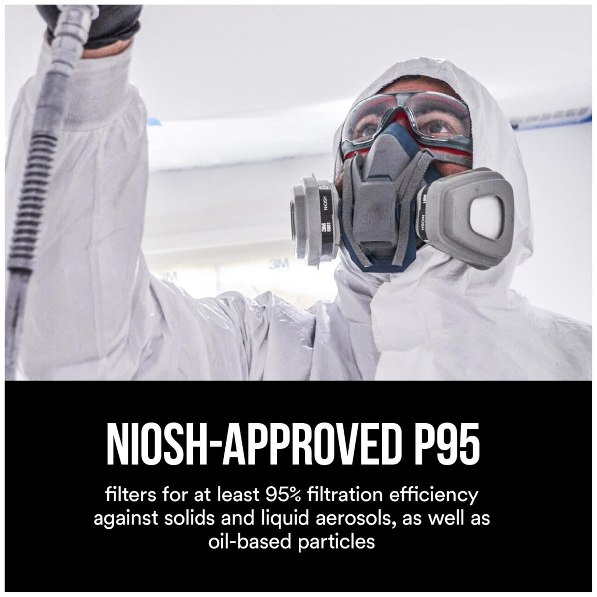 Packaging image of five pairs of 3M P95 filters ready for replacement
