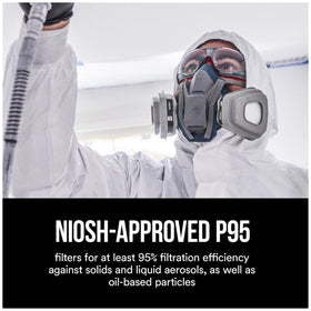 Packaging image of five pairs of 3M P95 filters ready for replacement