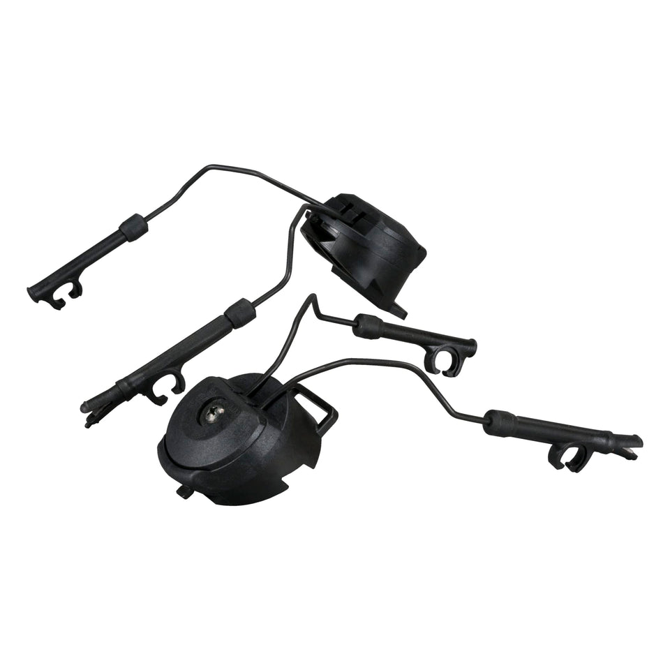 3M PELTOR ARC left attachment on helmet rail for secure tactical communication