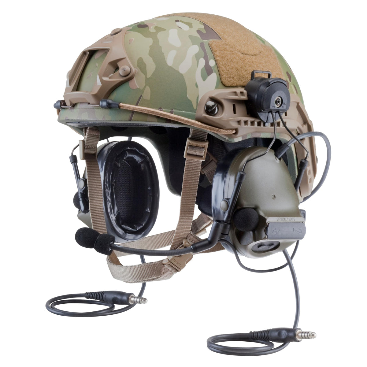 3M PELTOR ARC right attachment on helmet rail for quick headset mounting