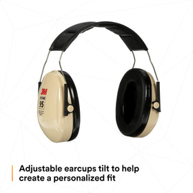 Beige finish of 3M Peltor H6AV Optime 95 earmuff in a workshop