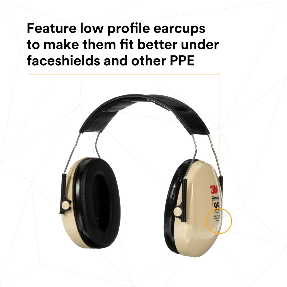 Stainless steel frames of 3M Peltor H6AV Optime 95 for durability