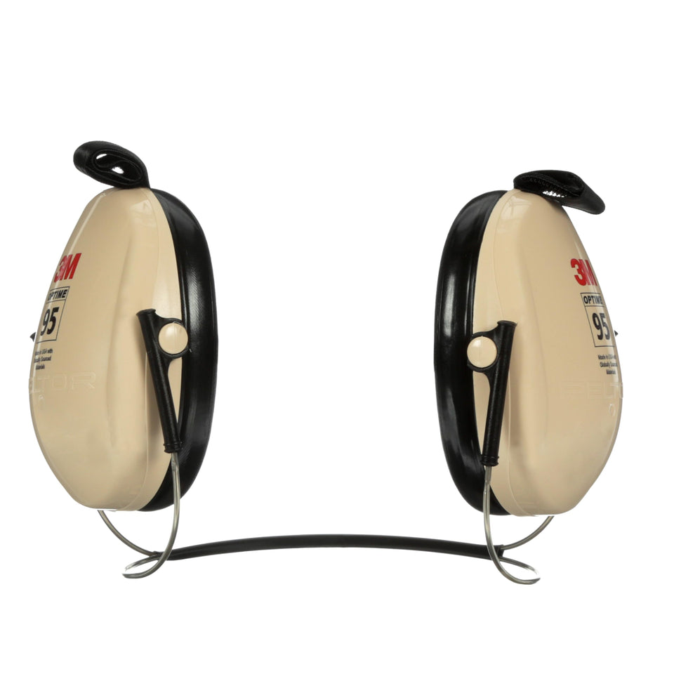3M PELTOR Optime 95 earmuffs full view showing sturdy stainless steel frame