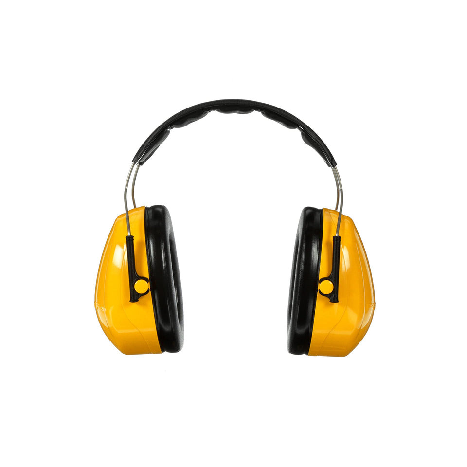 3M PELTOR Optime 98 earmuffs with a stainless steel headband for all-day comfort in loud environments.