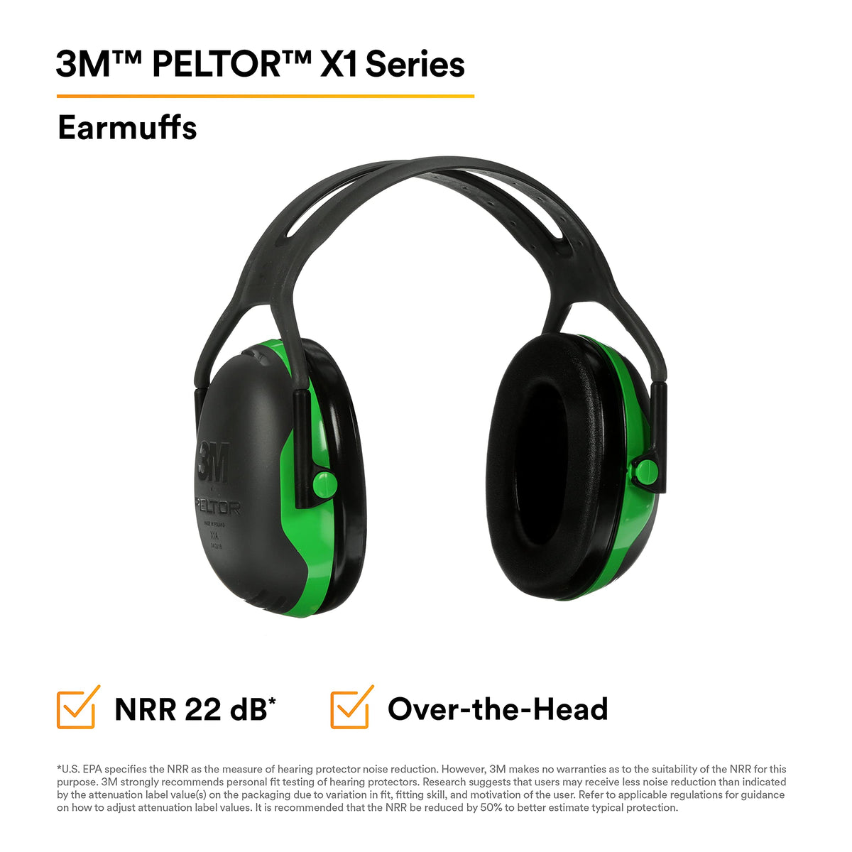 3M PELTOR X1A durable ABS cups in tough settings