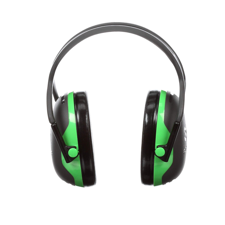 3M PELTOR X1A earmuff front view shows compact design and fit
