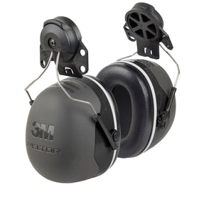 3M PELTOR X5P3E ear muffs with hard hat attachment protect hearing during loud site tasks