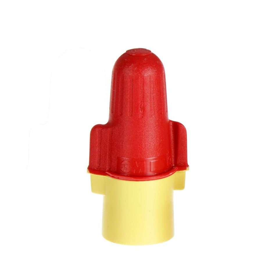 3M Performance Plus wire connector with flexible spring showing red and yellow color code