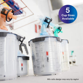 3M PPS 2.0 disposable lids simplify cleanup after spraying.