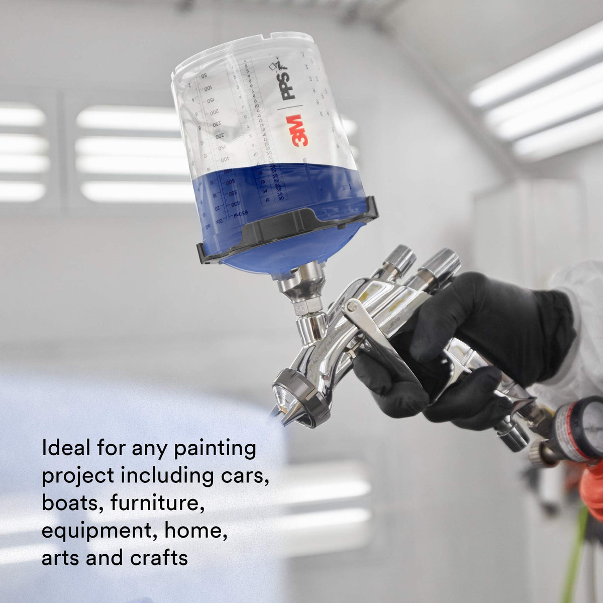 3M PPS 2.0 wide fluid spout for easier pouring.