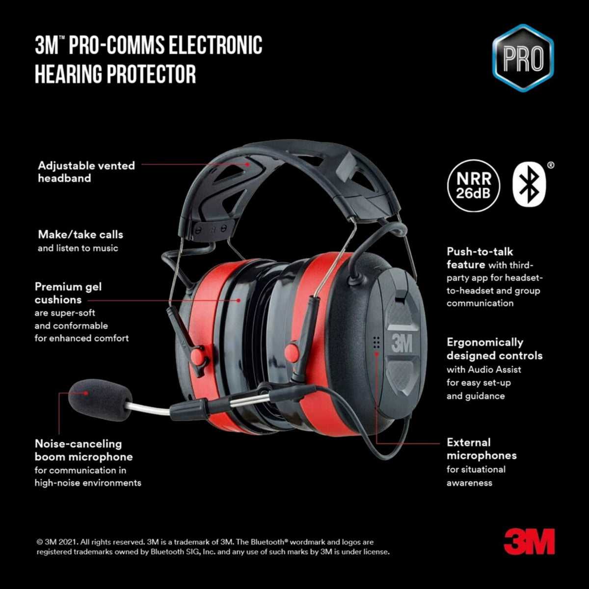 3M Pro-Comms noise-canceling boom microphone delivers clear speech in loud environments