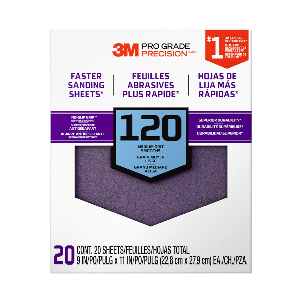 3M Pro Grade No-Slip Grip backing close-up showing secure hold for precise sanding.