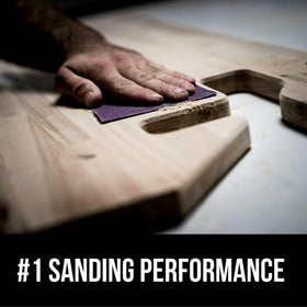 320 grit delivers a fine finish on wood and metal surfaces.